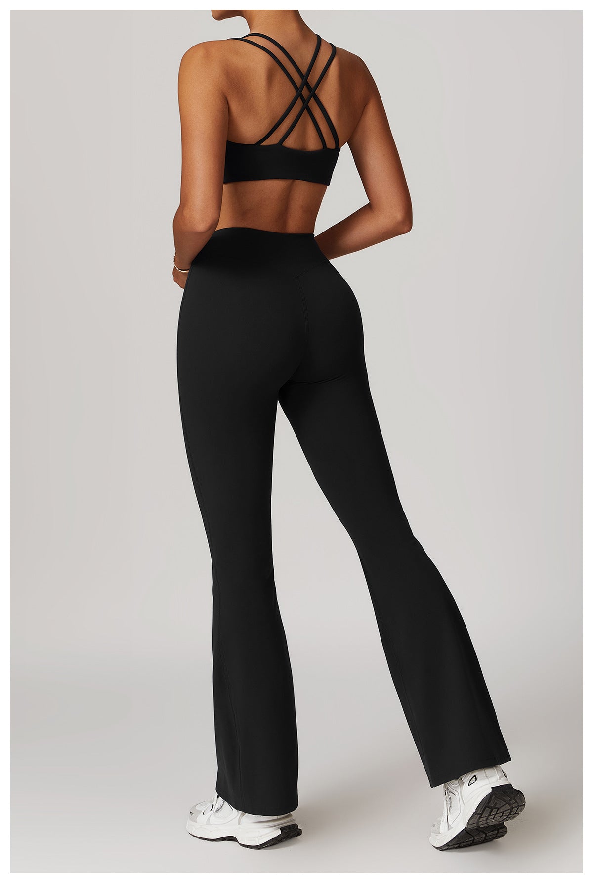 Cross-waist Flare Leggings