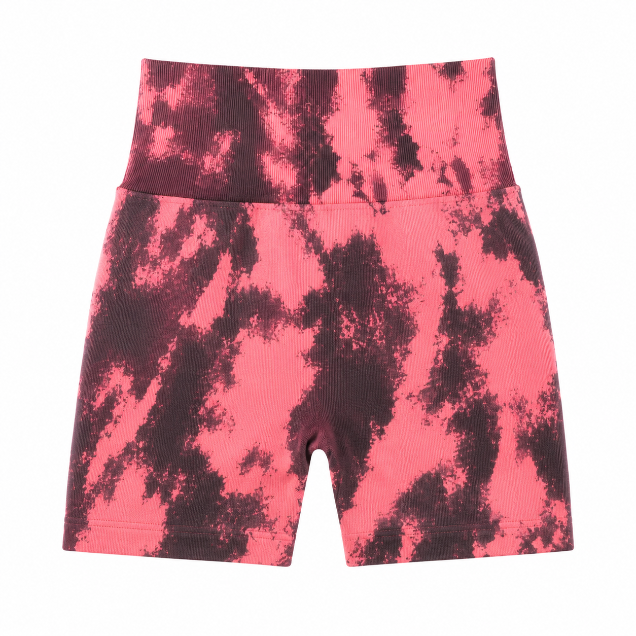 Seamless Pink Tie-Dye Biker Shorts