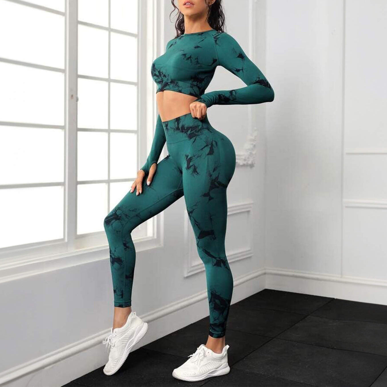 Seamless Tie Dye Yoga Workout Set