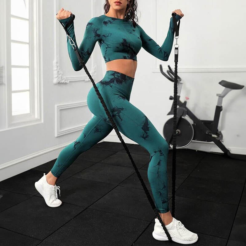 Seamless Tie Dye Yoga Workout Set