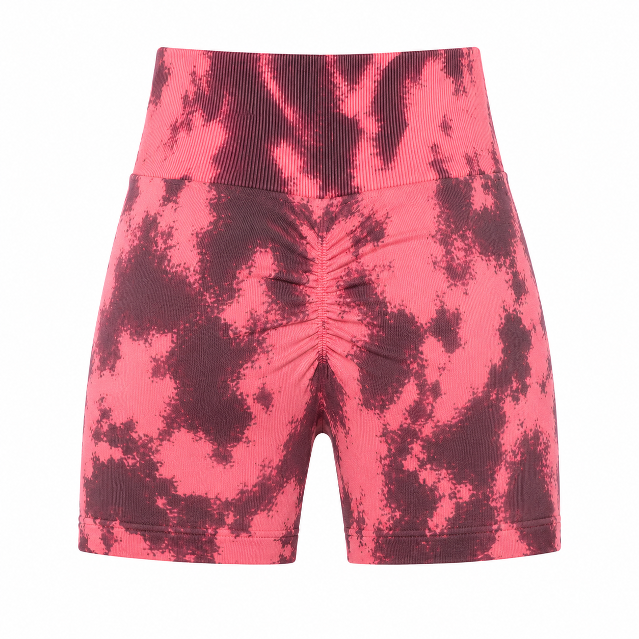 Seamless Pink Tie-Dye Biker Shorts